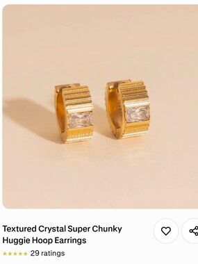 Textured super chunky huggie hoops